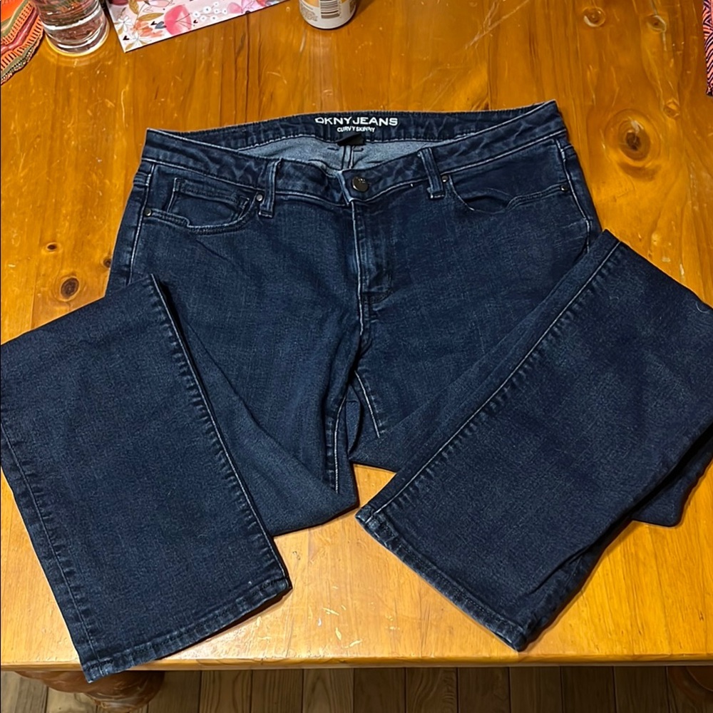 DKNY Blue Straight Leg Jeans Classic Denim